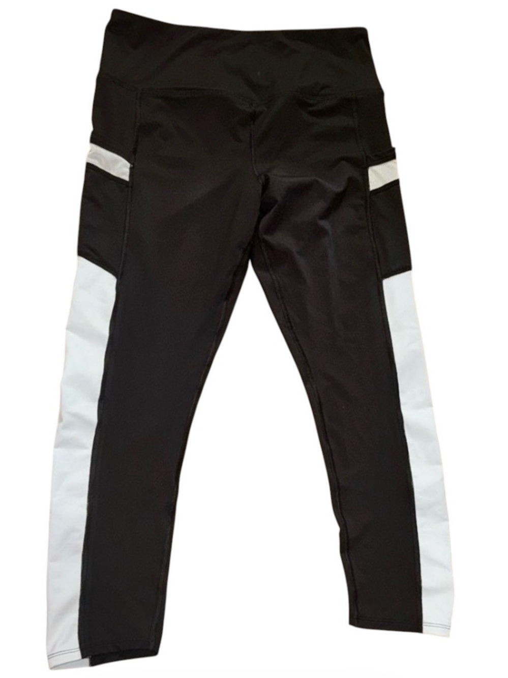 Colorblock stretchy leggings with side pockets